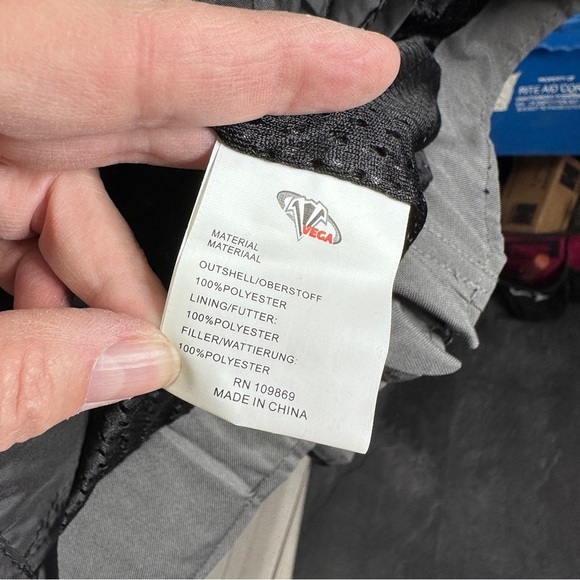 Vega Technical Gear Mens Jacket Gray Black Large Riding Motorcycle Full Zip Line - Picture 12 of 12